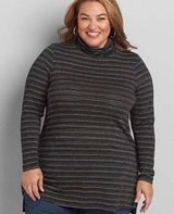 Lane Bryant Metallic Stripe Turtleneck Photo 0