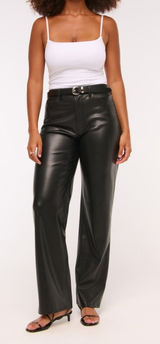 90s Straight Ultra High-Rise Leather Abercrombie Pants Photo 0