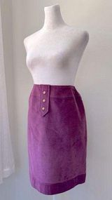 Vintage Y2K Harve Benard Dark Magenta Velvet Skirt Photo 0