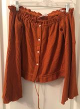 Princess Polly Off the Shoulder Rust Blouse Photo 0