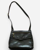 Fossil Black Crossbody Bag Leather Purse Photo 0