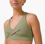 Lululemon Align‎ Sweet Awakening Sports Bra Size 4 Olive Green Yoga Workout Photo 0
