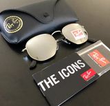 Ray-Ban Hexagonal Sunglasses RB3548N Silver Mirror Lenses Photo 0