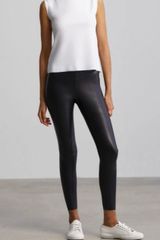 Control Top Black Faux Leather Leggings Sz M Photo 0