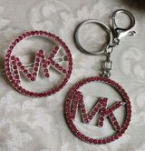 Pink Crystal Hair Barrette & Keychain Purse Charm Photo 0