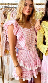 LoveShackFancy Leon Dress in Pink Pop Rock Size Small Photo 0