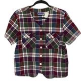 Erika Vintage plaid button front blouse Photo 0