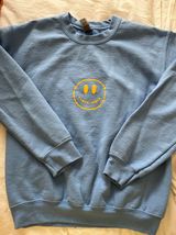 Smiley Face Sweatshirt Blue Photo 0