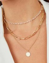 Boutique Gold Disc Chain Necklace  Photo 0