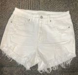 Eunina White Denim  Lulú high rise cut off shortie size Medium Photo 0