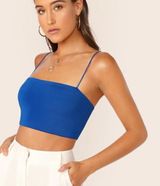SheIn Blue Crop Top Photo 0