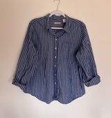 Vintage s Blue + White Striped Button Down 🐚 Photo 0