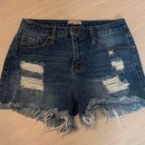 Distressed Jean Shorts Blue Size 26 Photo 0