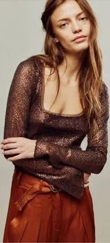 NWOT  Late Night Disco Layering Top in Hot Fudge Sequin - Small Photo 0