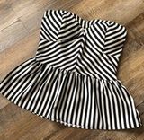 Rampage black and cream strapless top size small Photo 0