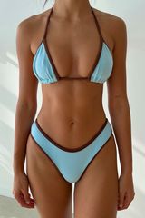 Frankie’s Bikinis Blue Tia Terry Bikini Top Photo 0