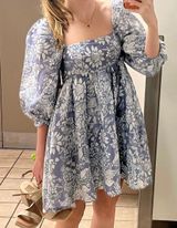 Altar’d State Light Blue Floral Dress Photo 0