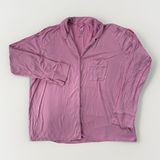 Skims Pajama Shirt Womens Size XL Bubblegum Pink Button Up Long Sleeve Photo 0