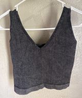 Aura Grey Crop Top  Photo 0