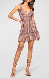 Ramy Brook Cami Chevron Zig Zag Knit Mini Dress Sohom Womens Size 10 Photo 0