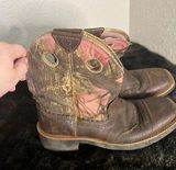 Ariat Brown Pink Camo Timber 10007977 Leather Western Cowboy Boots Women's 7.5 B Photo 0