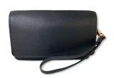 Black Vegan Leather Wristlet & Cell Phone Holder Photo 0