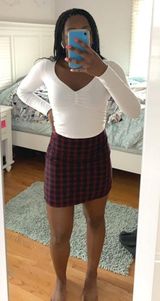 Boohoo Red Plaid Mini Skirt Photo 0