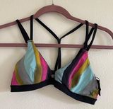 Hurley  Womens CrossBack bikini top size small black multicolored Photo 0