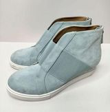 Linea Paolo Sneakers Womens Blue Felicia Wedge Heel Leather Suede Shoes Photo 0