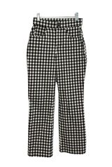 Florence Black & White Gingham Crop Flare Pants (XS) Photo 0