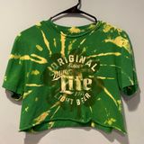 Miller Lite Cropped Tee Green Size M Photo 0