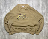 Vintage 90s Notre Dame “Fighting Irish” Embroidered Beige Crewneck Sweatshirt Tan Size XL Photo 0