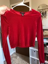 Forever 21 Red Ribbed Crop Top Photo 0