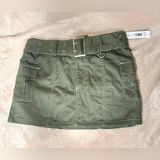 Justify  Dusty Olive Belted Mini Skirt Women’s Size Medium Photo 0
