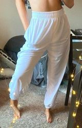 NWOT White Sweatpants Size XL Photo 0
