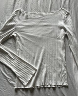 Pointelle Boat Neck Top Photo 0