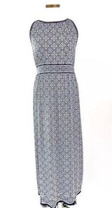 Sophie Max sleeveless stretch maxi dress navy white red size large like new Photo 0