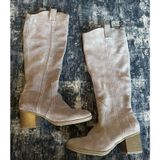 White Mountain Genuine Leather Suede Western Bethesda Knee High Boots Size 7M Photo 0