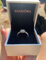 Pandora Square Sparkle Halo Ring Photo 0