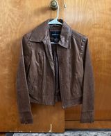 Brown Leather Motorcycle Jacket Photo 0
