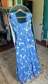 Blue Floral Maxi Dress Photo 0
