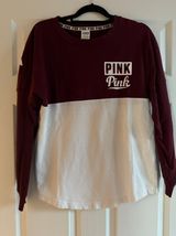 VS PINK Maroon and White Long Sleeve Sweater Size XS Photo 0