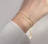 18K Gold Plated Simple Adjustable Double Layer Bracelet for Women Photo 0
