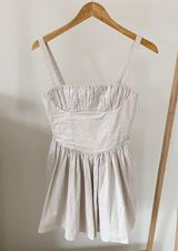 NWT Corset Drop Waist Mini Dress in Bone - S Photo 0