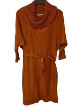 Eliza J  belted cowl neck sweater midi dress burnt orange size 12 Photo 0
