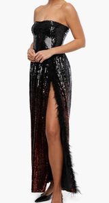 Sequin Feather Corset Maxi Dress Photo 0