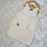 Mickey Unlimited Jerry Leigh Vintage Bird Embroidered Khaki Jumper Dress Disney Photo 0