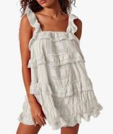 Gacaky Women's Summer Casual Sleeveless Rompers Ruffle Flowy Boho Sun Dr… White Size XL Photo 0