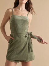 NWT Francesca’s Lexi Cord Wrap Skirt Romper - Small Photo 0