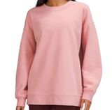 Lululemon Perfectly Oversized Crew Pink Puff Sz L Photo 0